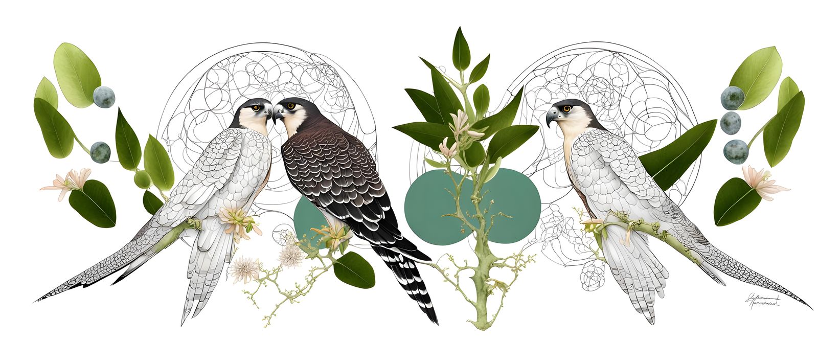 Ethereal Australian Peregrine Falcon in Abundance of Nature