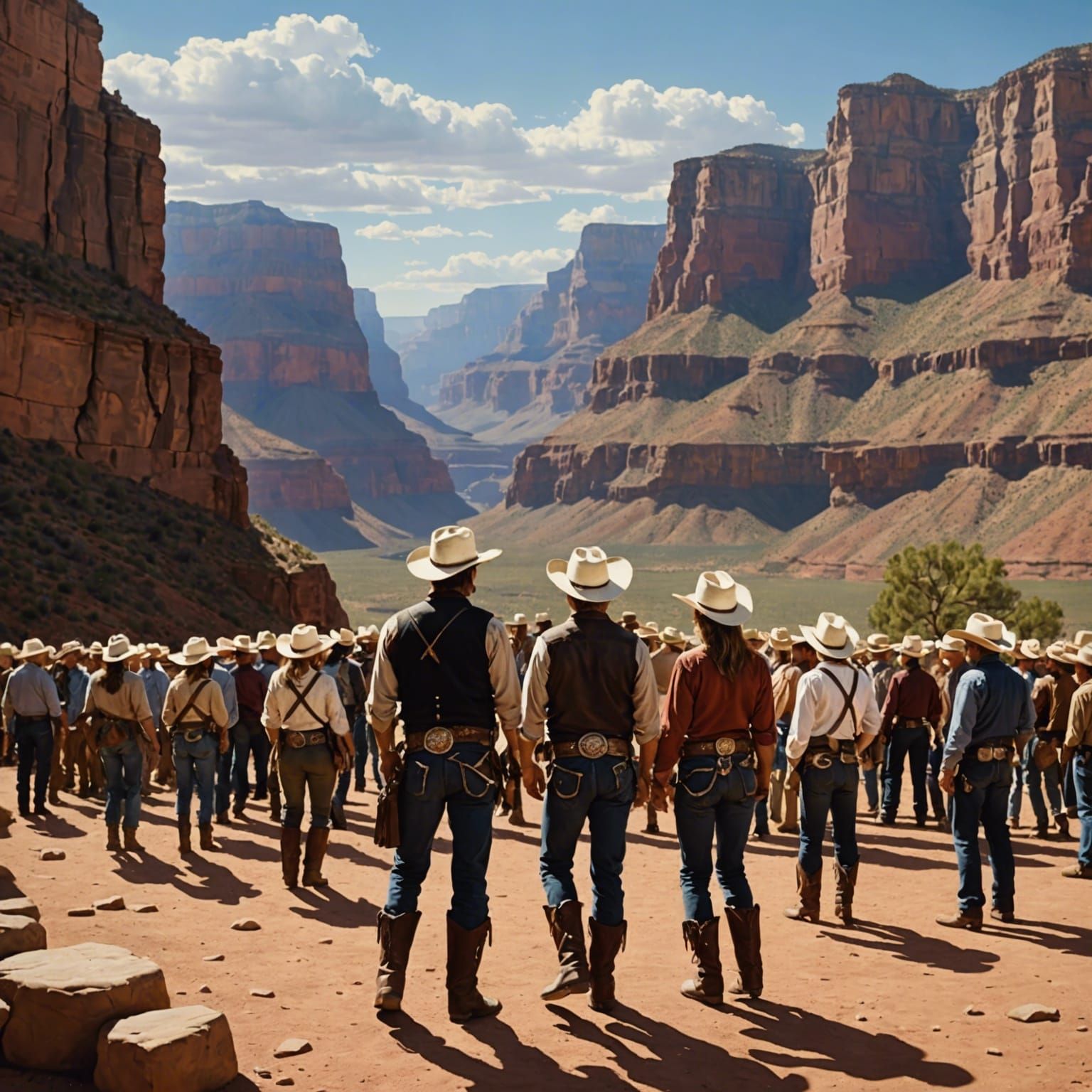 Line Dancers at Grand Canyon in Western Style