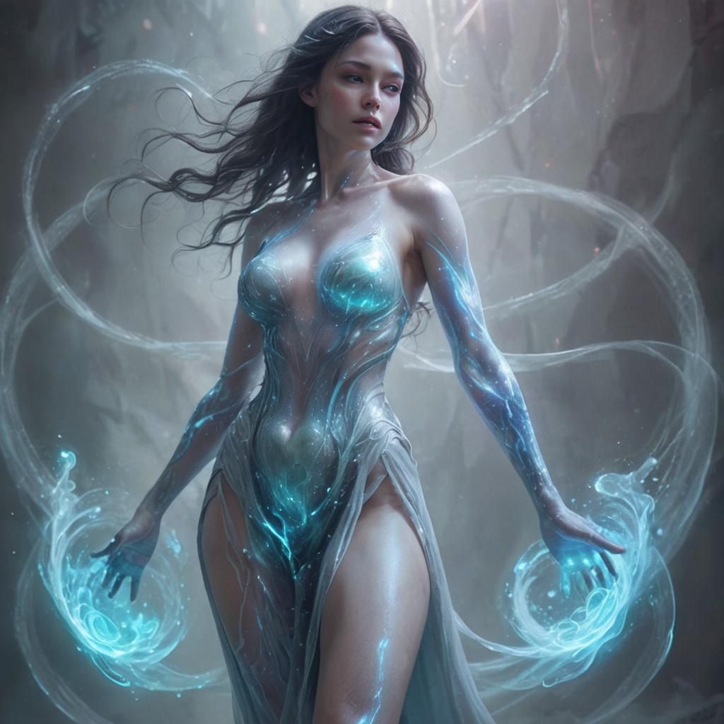 Woman's Body Transformation in Art Nouveau Style