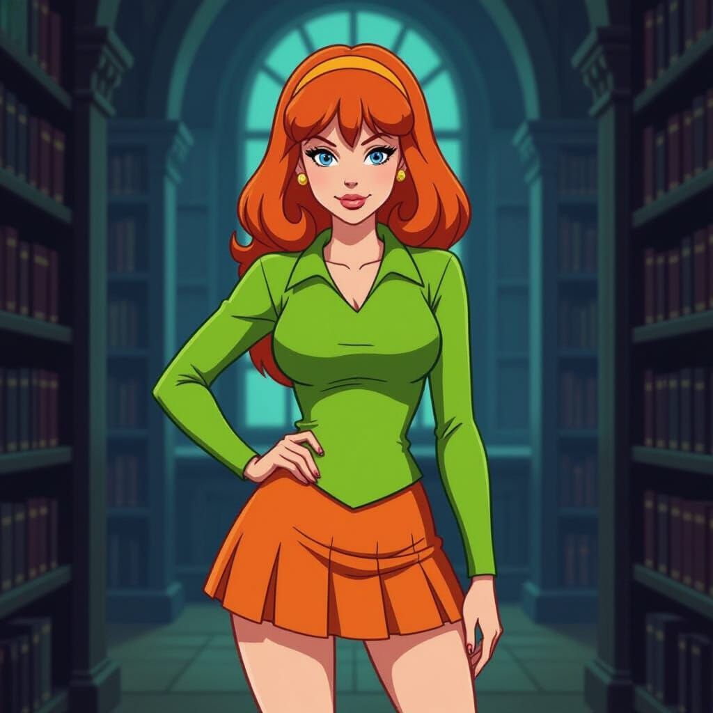 Velma in a Mysterious Library