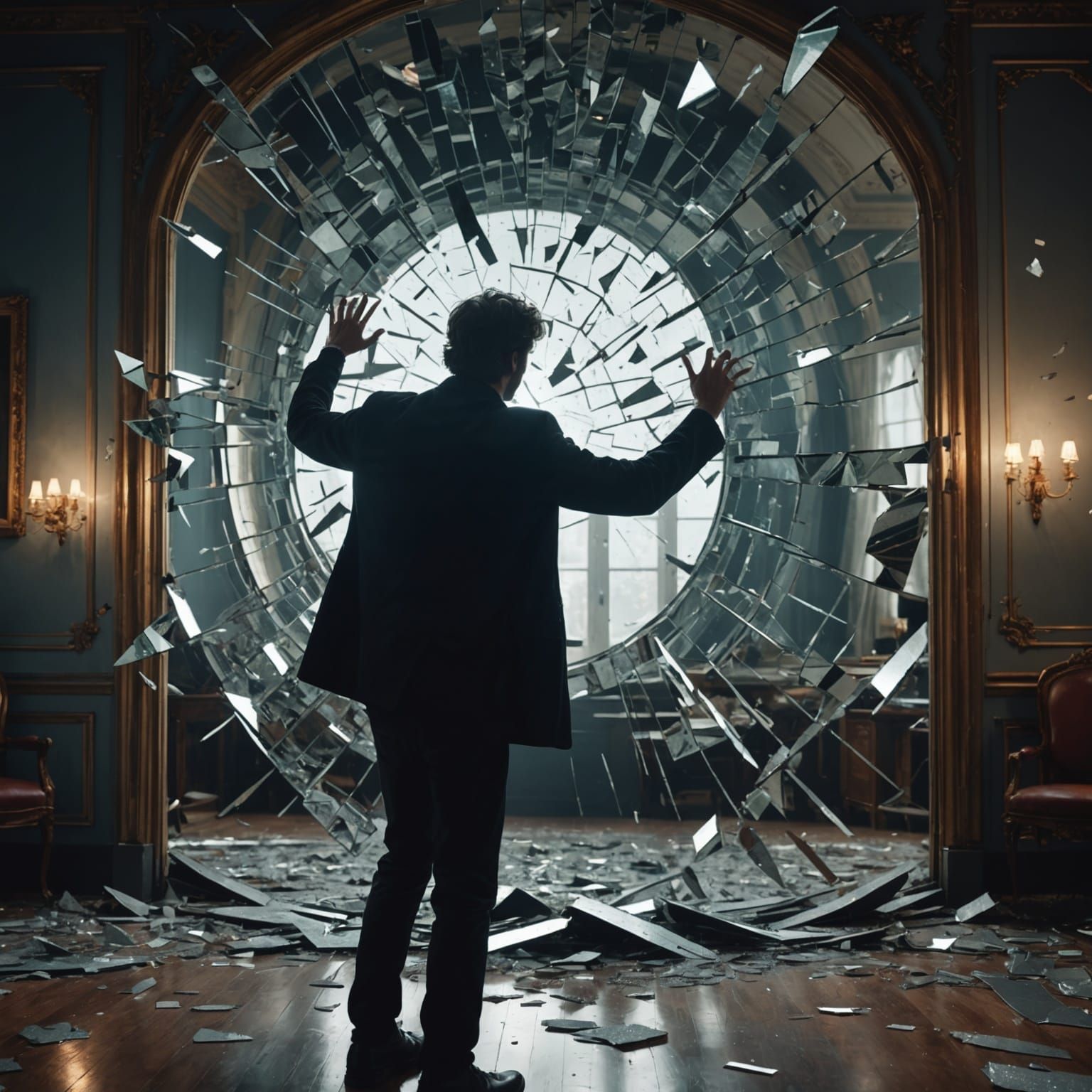 Dramatic Shattered Mirror Digital Matte Painting