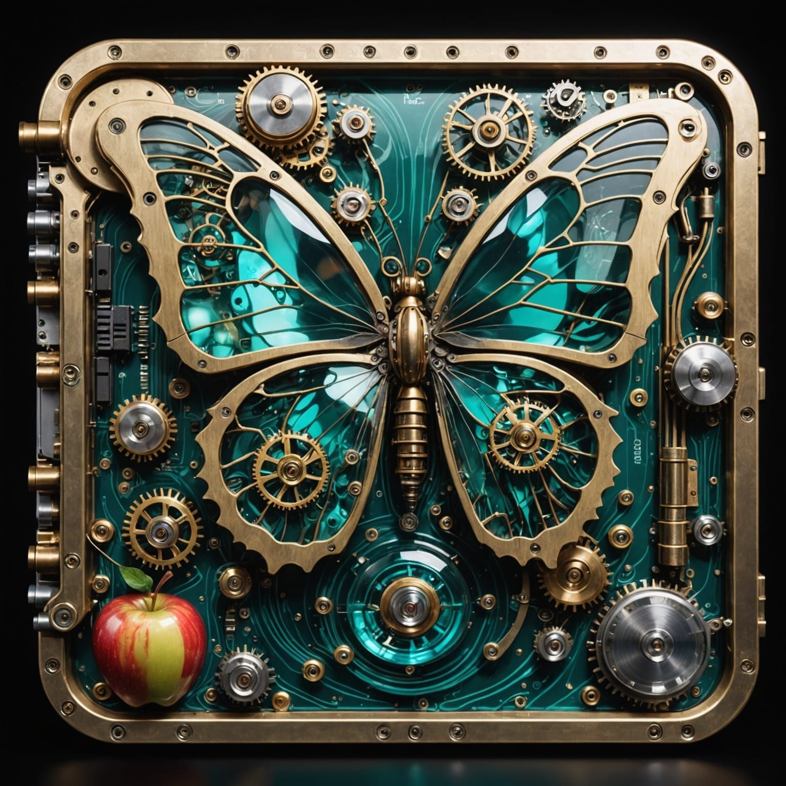 Steampunk Masterpiece: Whimsical Clockwork Scene with Transl...
