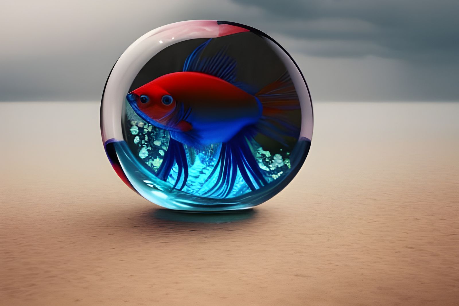 Brilliant Betta Fish in Digital Matte Painting