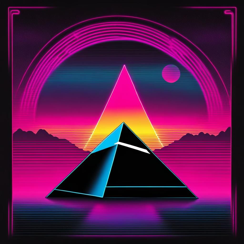 Dark Side Of The Moon in Synthwave Style