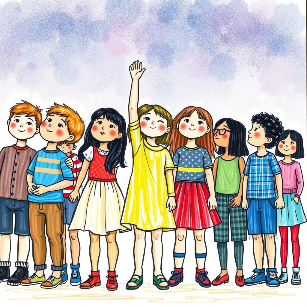 Children's Drawing About Equality in Digital Art Style