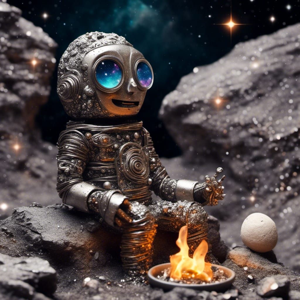 Rock Golem Campfire on the Moon