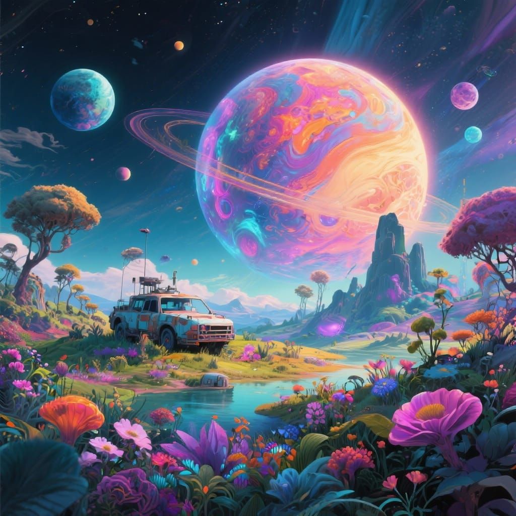 Celestial Flora in a Whimsical Universe