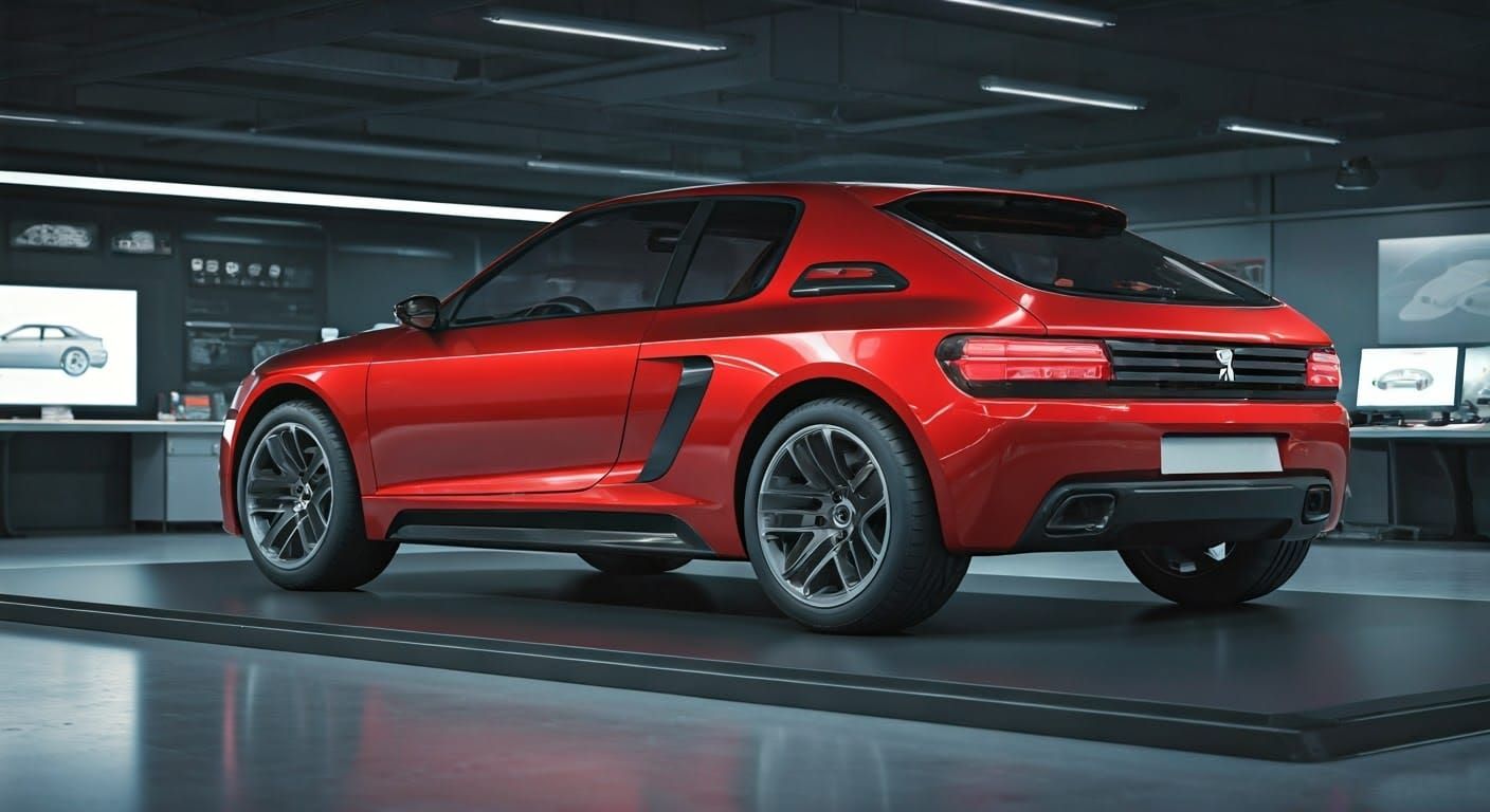 Elevated Peugeot Concept Car in Futuristic Automotive Design...