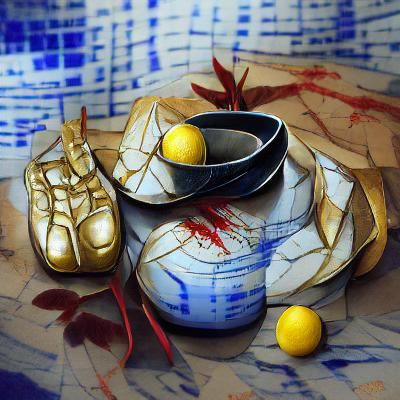 Kintsugi Pottery Still Life Painting