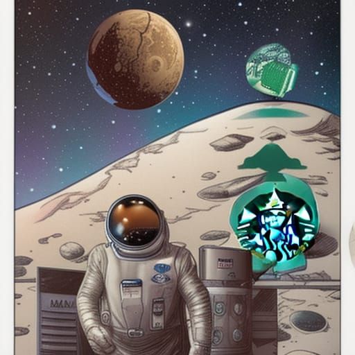 Starbucks on the Moon: Comic Book Art
