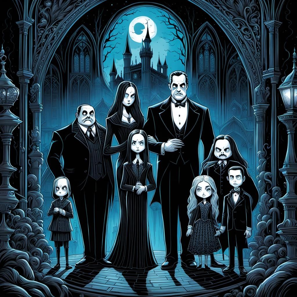 The Addams Family: Intricate Comic Book Art