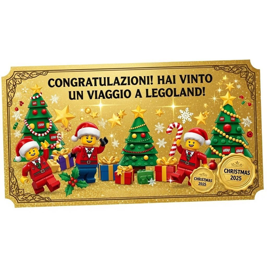 Christmas Legoland Golden Ticket Voucher with Festive LEGO C...