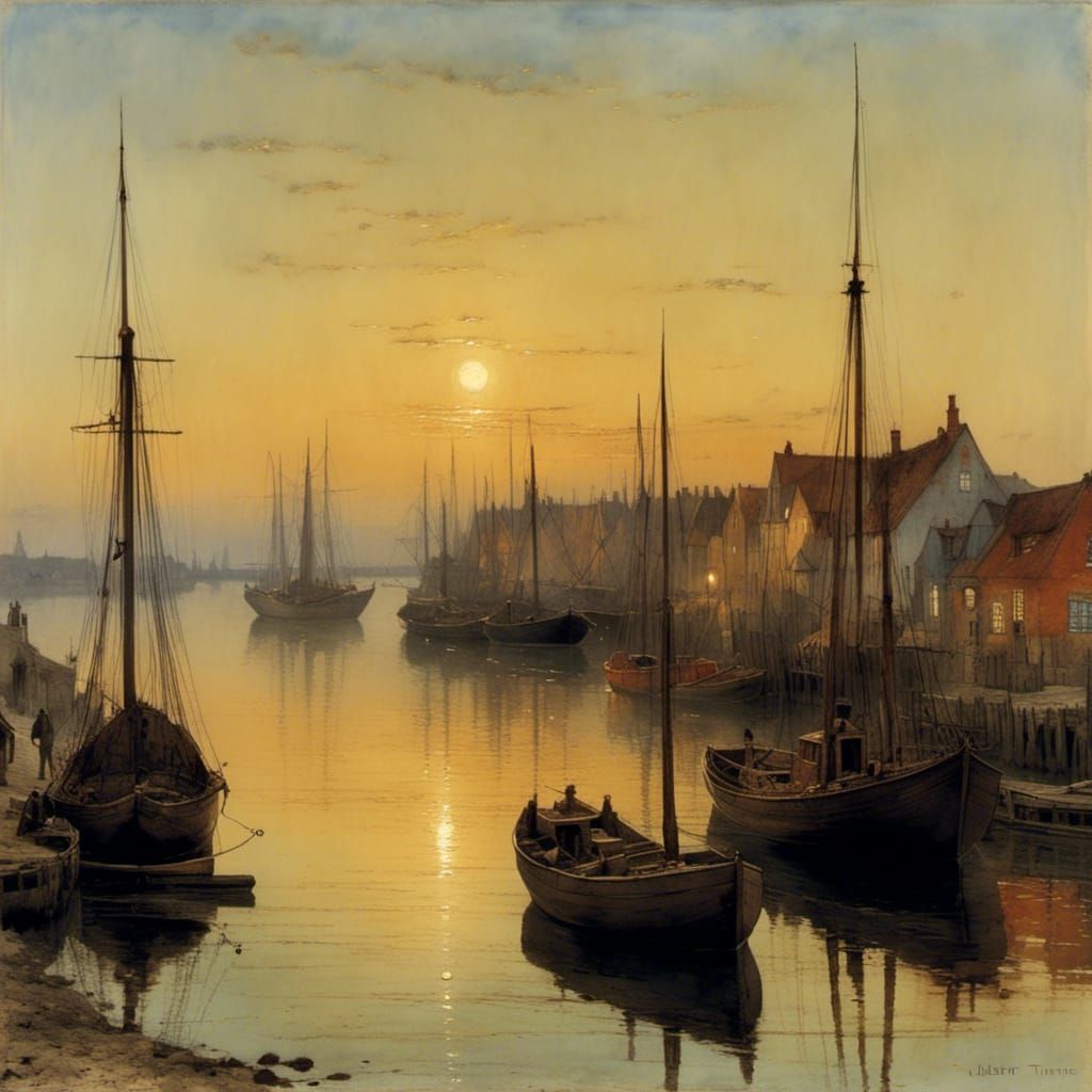 Evening Light on Old Danish Fishing Harbor