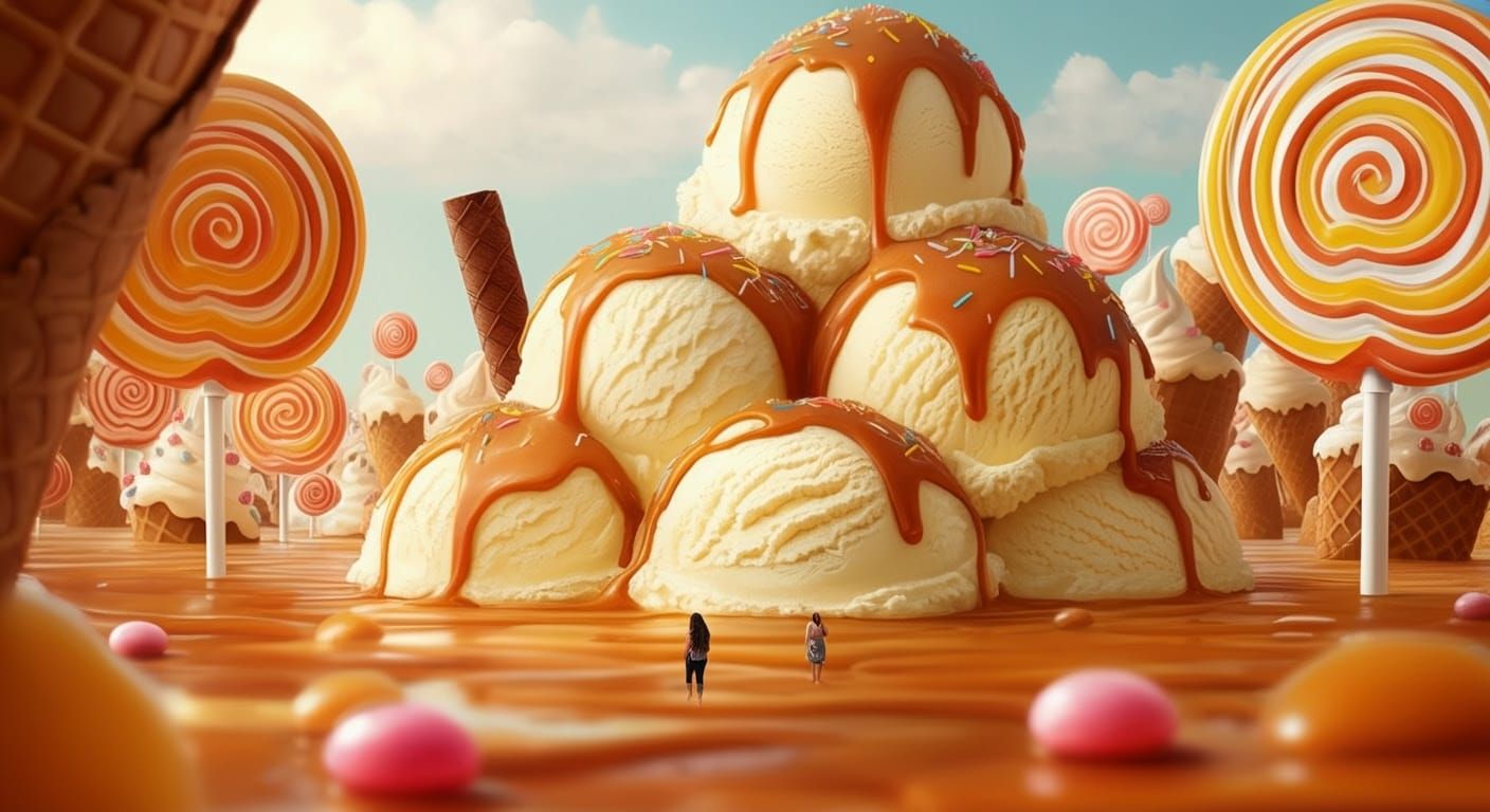 Whimsical Caramel Sundae Wonderland