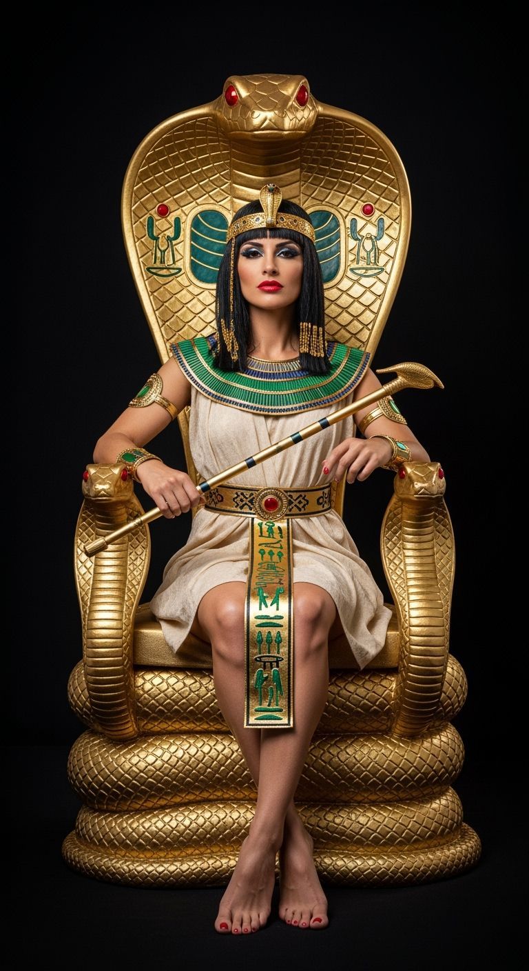 Egyptian Queen on Cobra Throne, Professional Photography