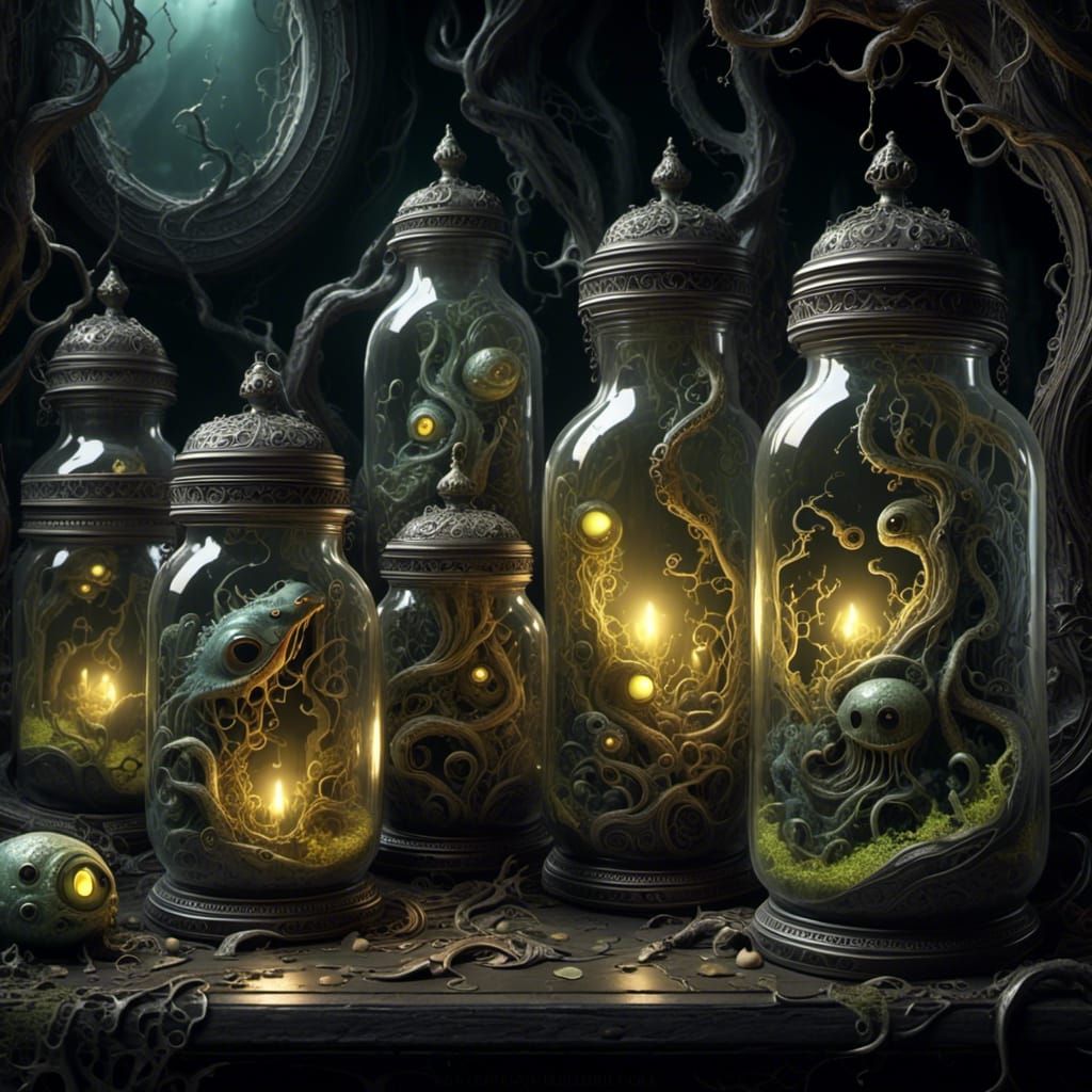 Cryptid Specimens in Jars: Biomorphic Art