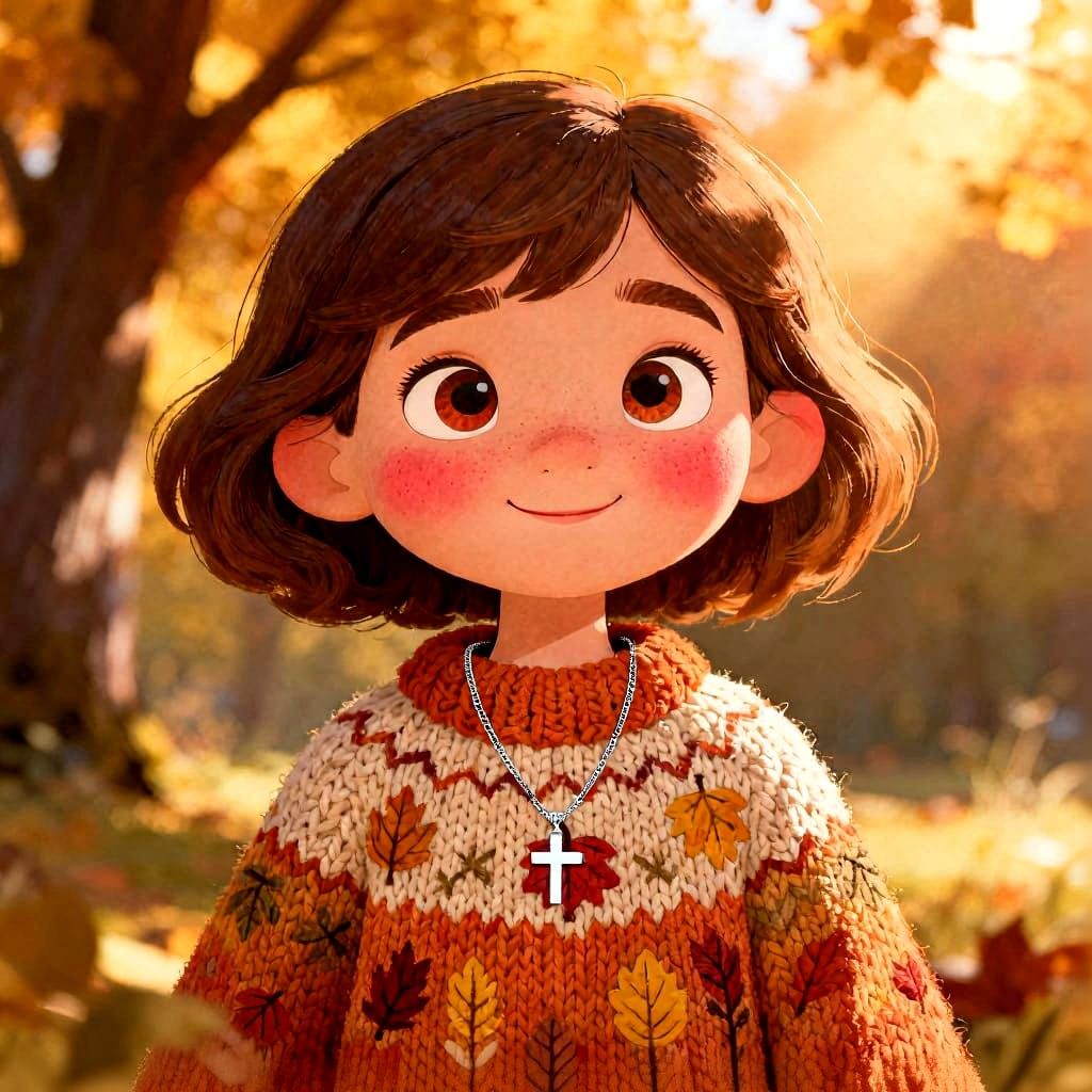 Cute Girl in Autumn Sweater