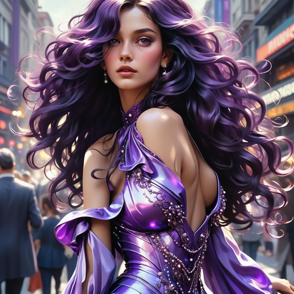 Woman in Pearl Outfit: Hyperdetailed Portrait