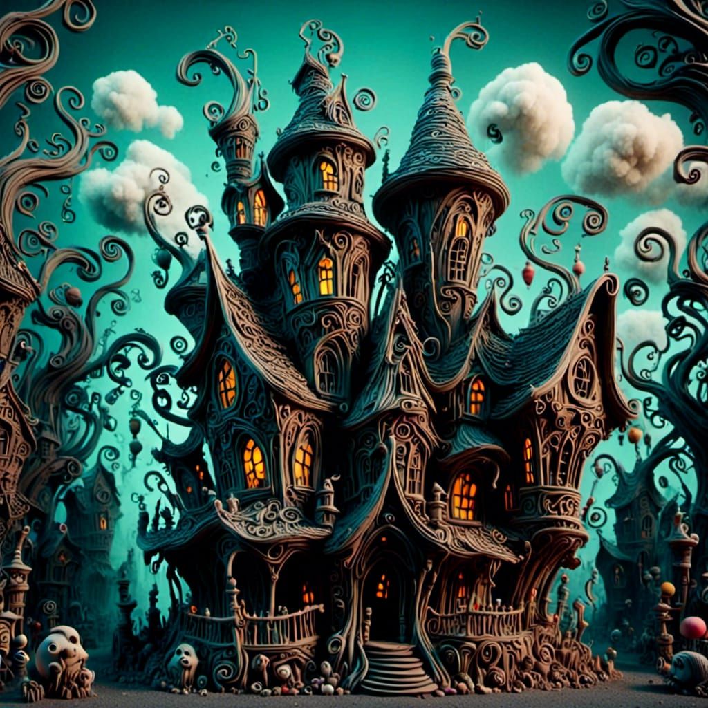 Wonky Gothic Cathedral in Claymation Style