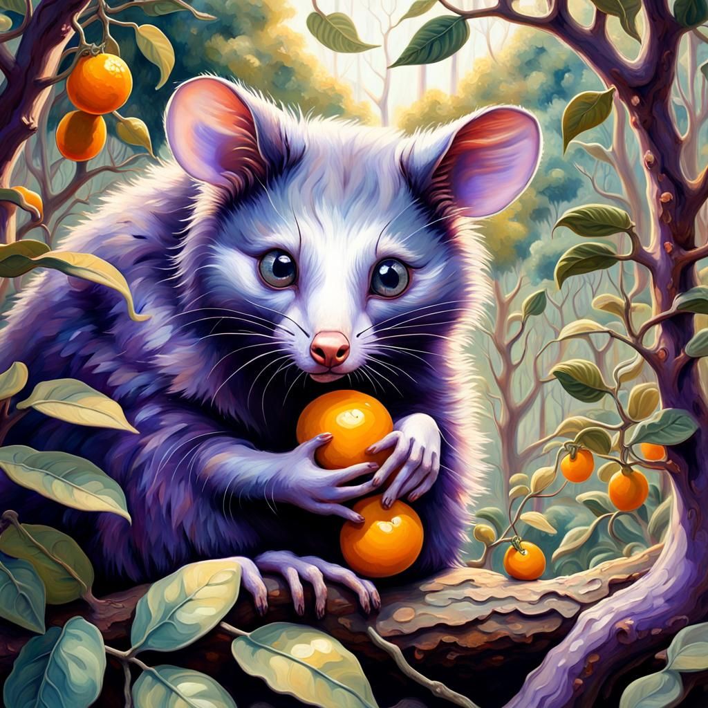 Surreal Possum in Dreamlike Landscape
