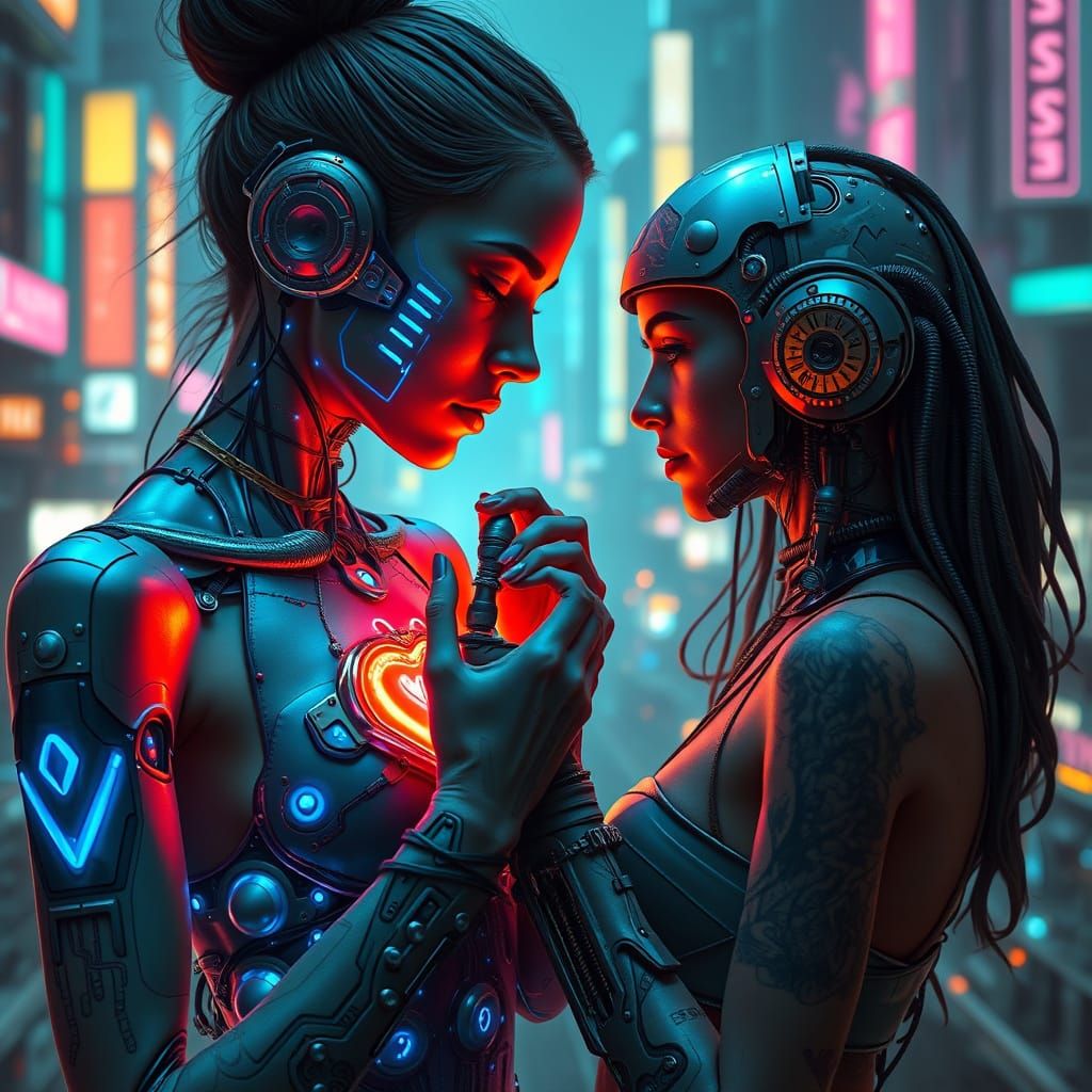 Cyberpunk Goddess of Love and Repair