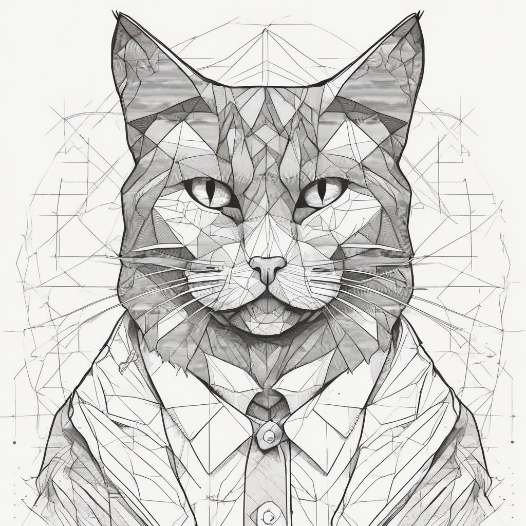 Scared Cat in Hand-Drawn Pencil Art