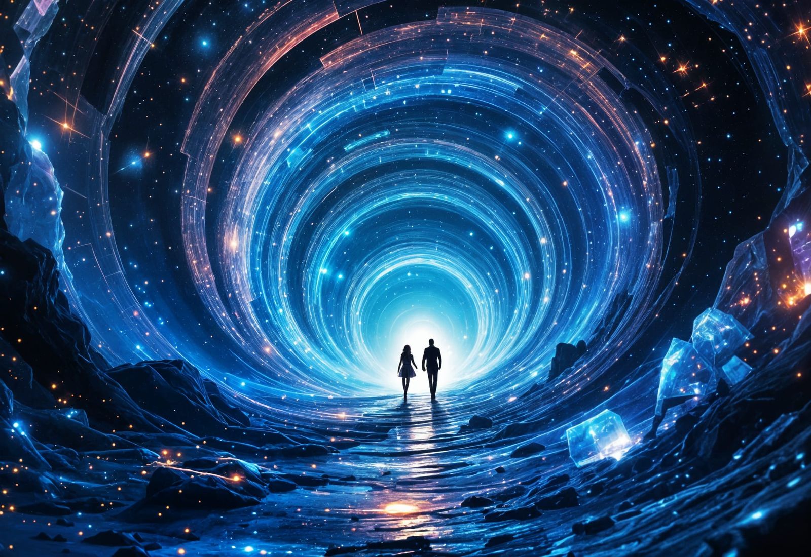 Surreal Portal to a Starry Galaxy