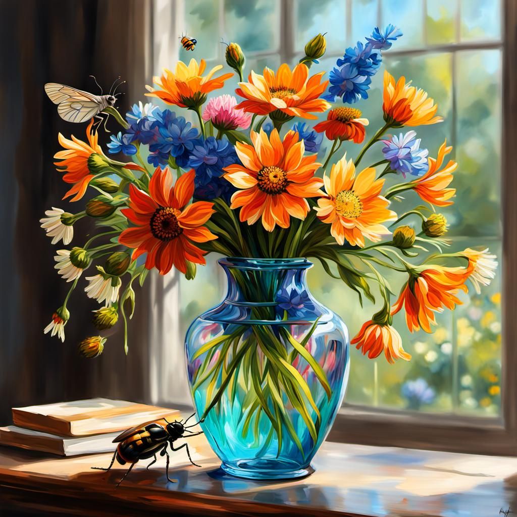 Digital painting of Flowers