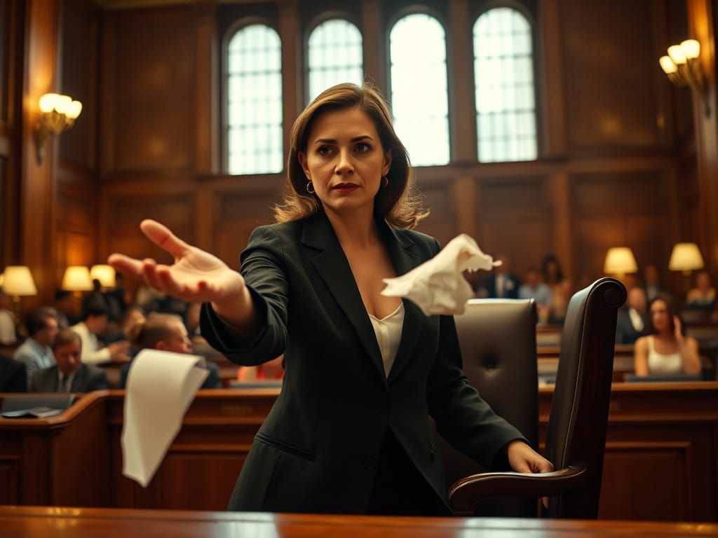 Dramatic Female Lawyer Rejects Court Notice in Cinematic Sty...