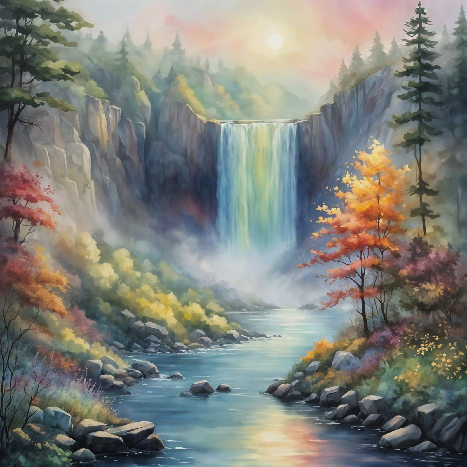 Niagara Falls at Dawn in Ethereal Light