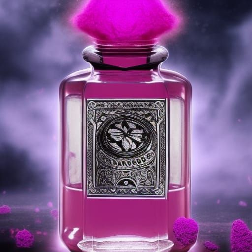 Magenta pink Love potion bottle