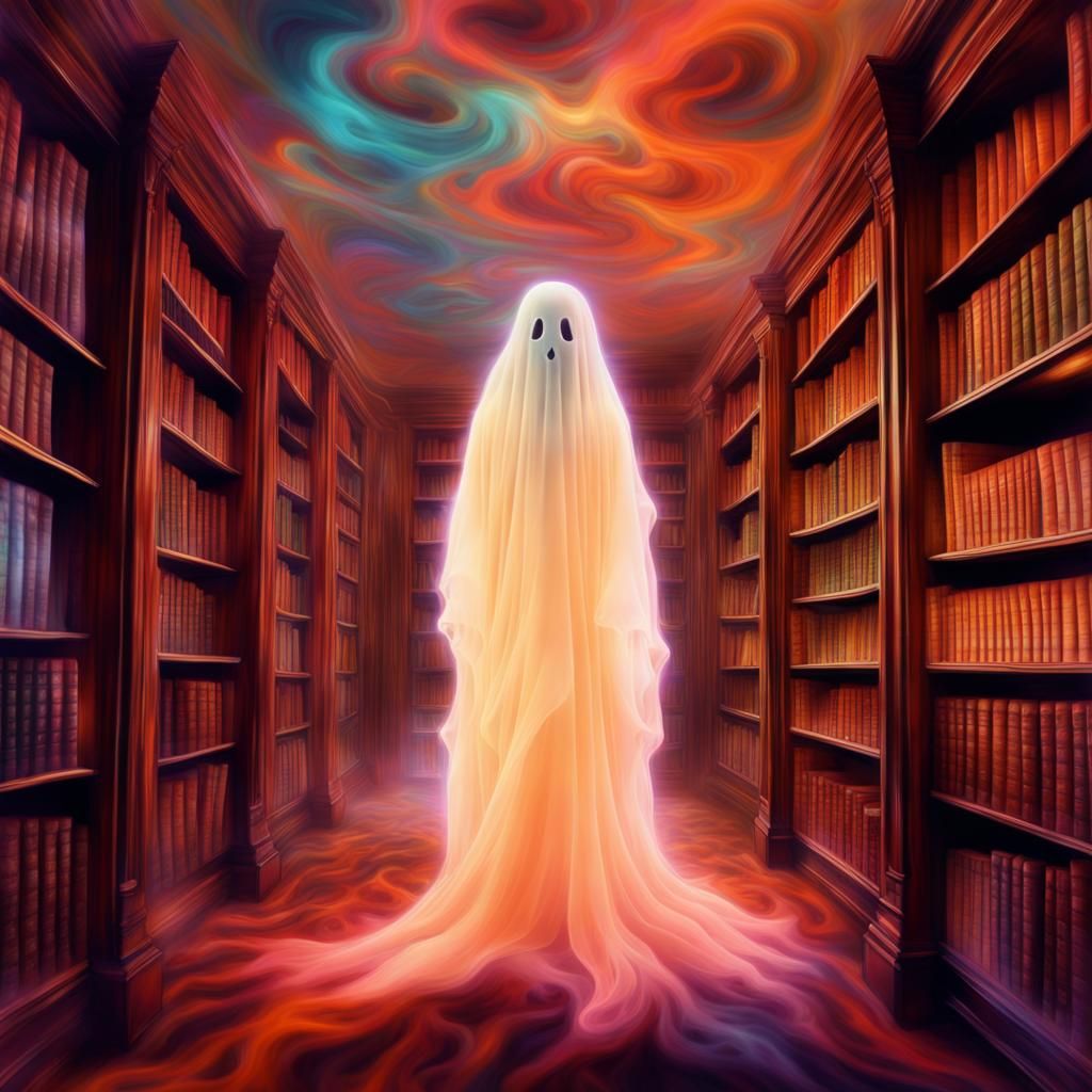 Ethereal Ghost in a Library: Psychedelic Surrealism