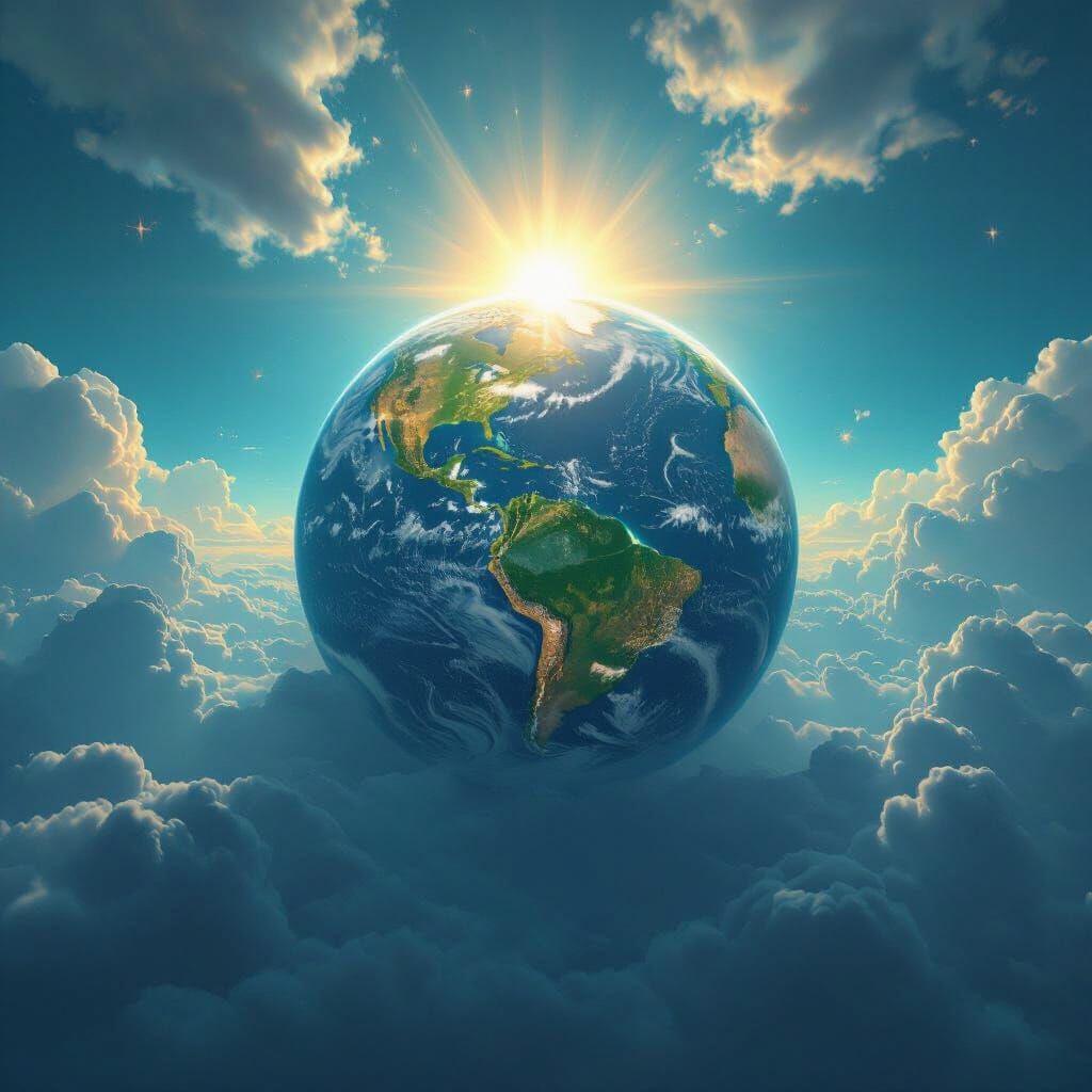 Earth from Space with Radiant Backlight