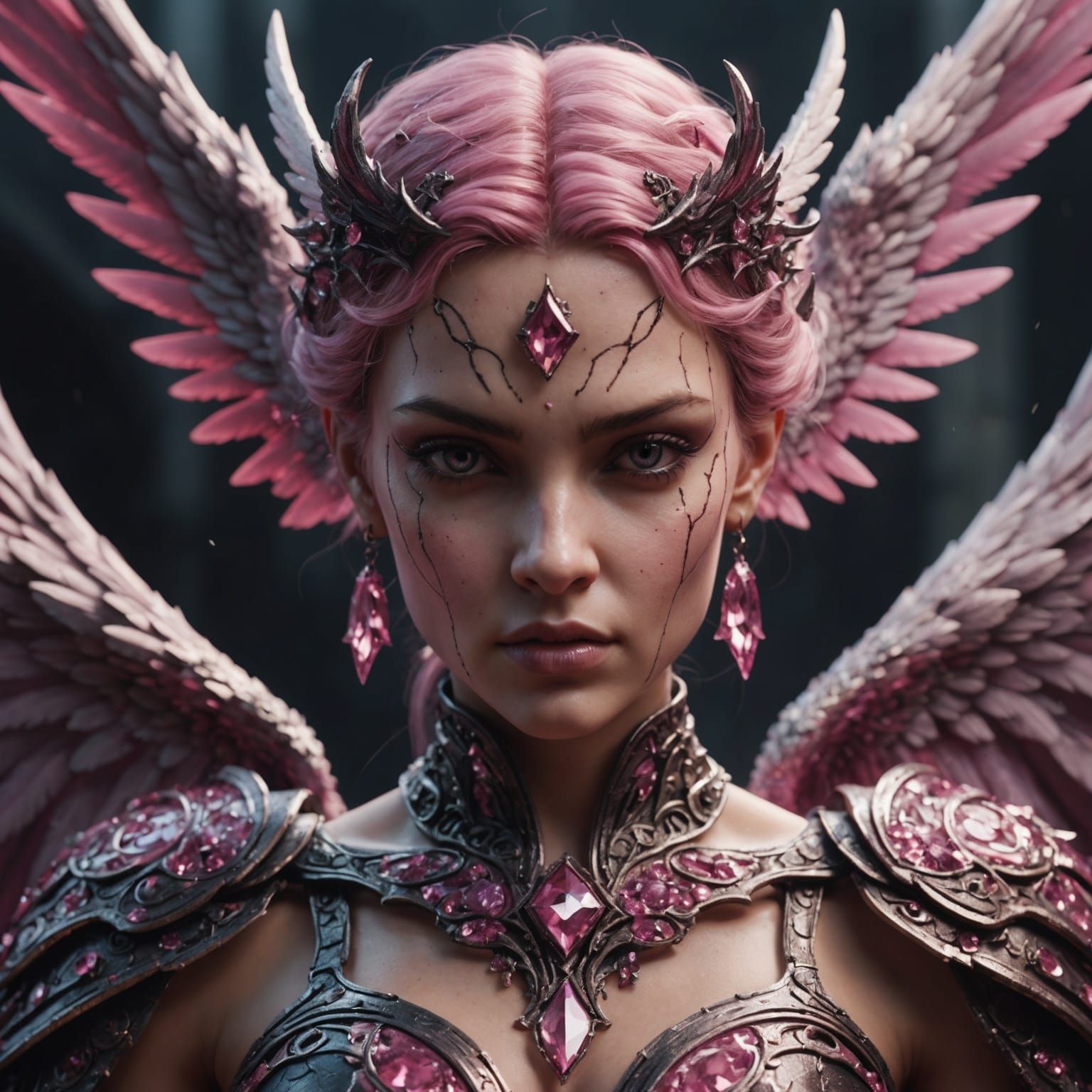 Beautiful Evil Angel in Hyperrealistic Detail