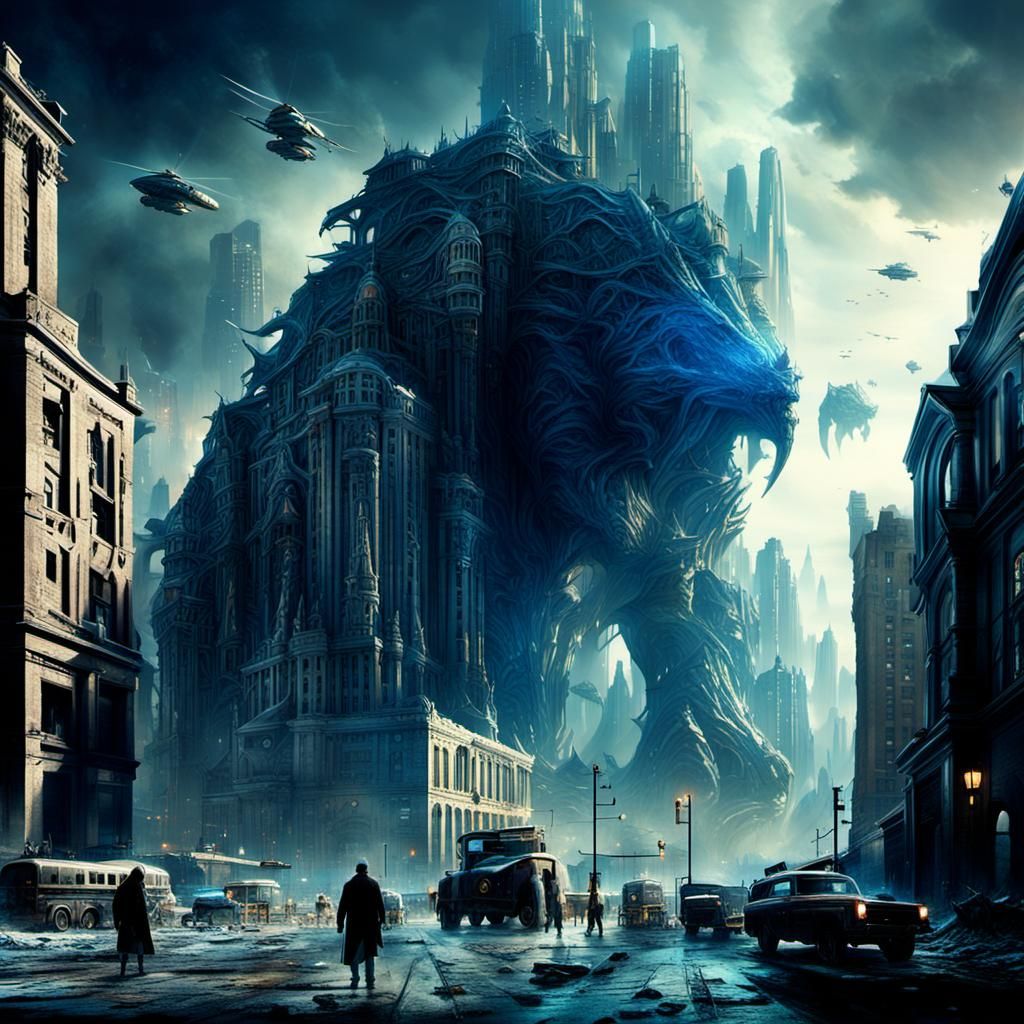 Dramatic Digital Painting of Extinction City