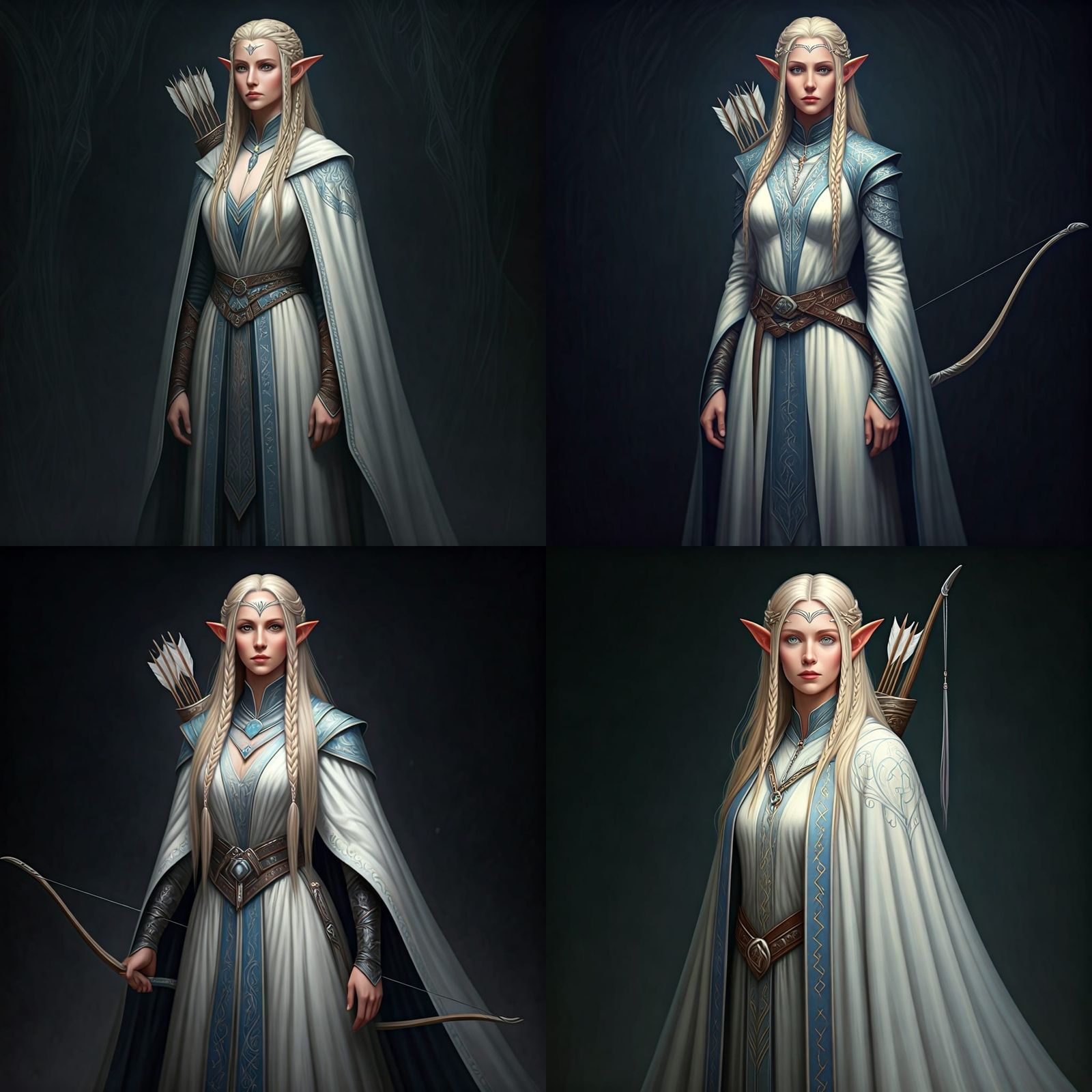 Ethereal Elf with Bow and Ceremonial Robes