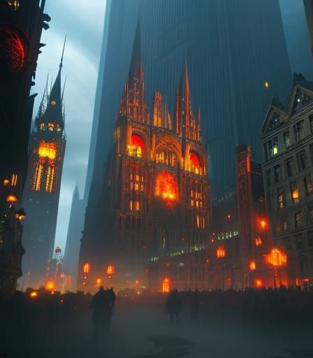 Gothic Dystopian New York City Hellscape