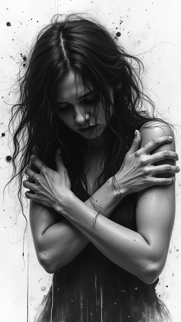 Abstract Image of a Woman in Torment