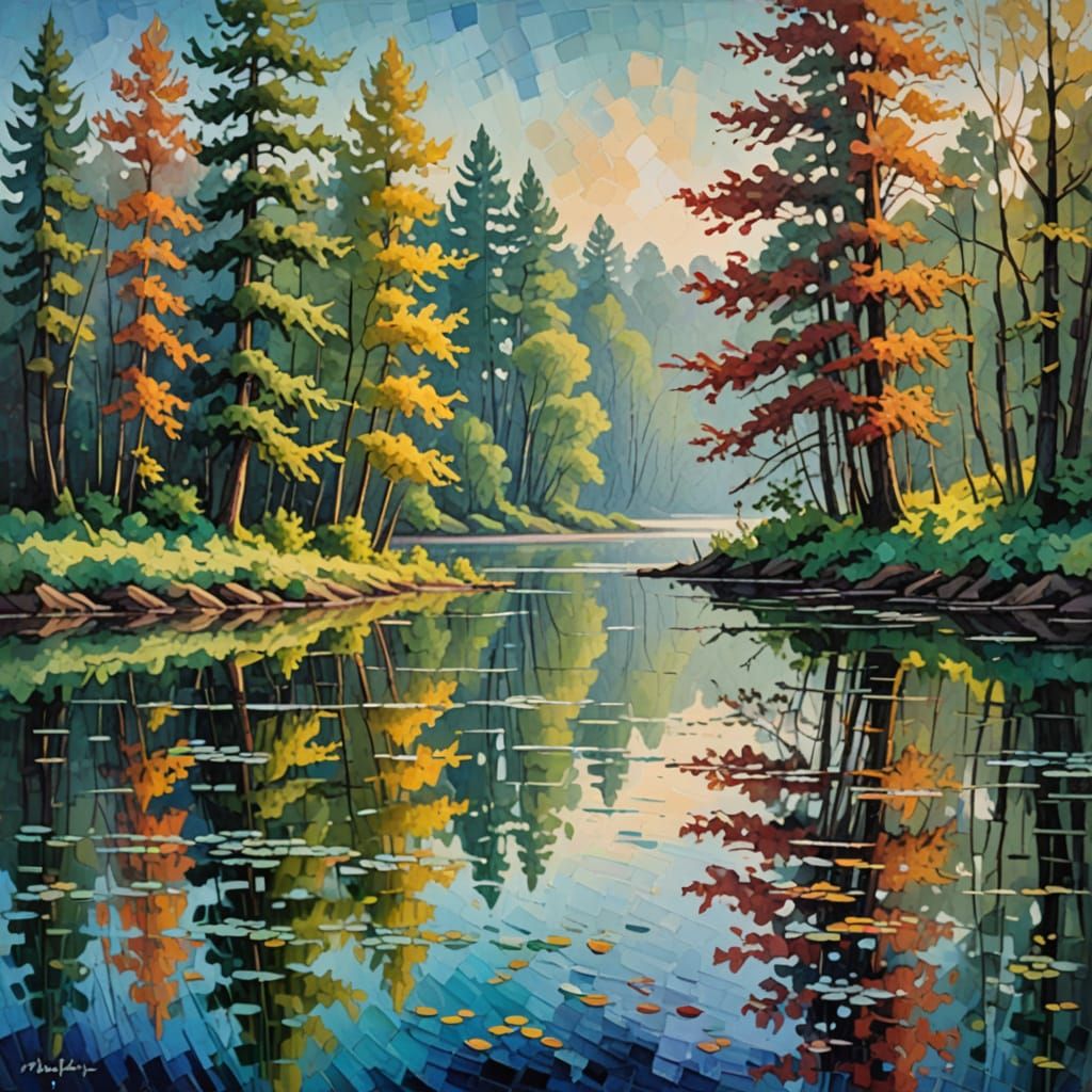 Morning Light on Serene Lake Landscape