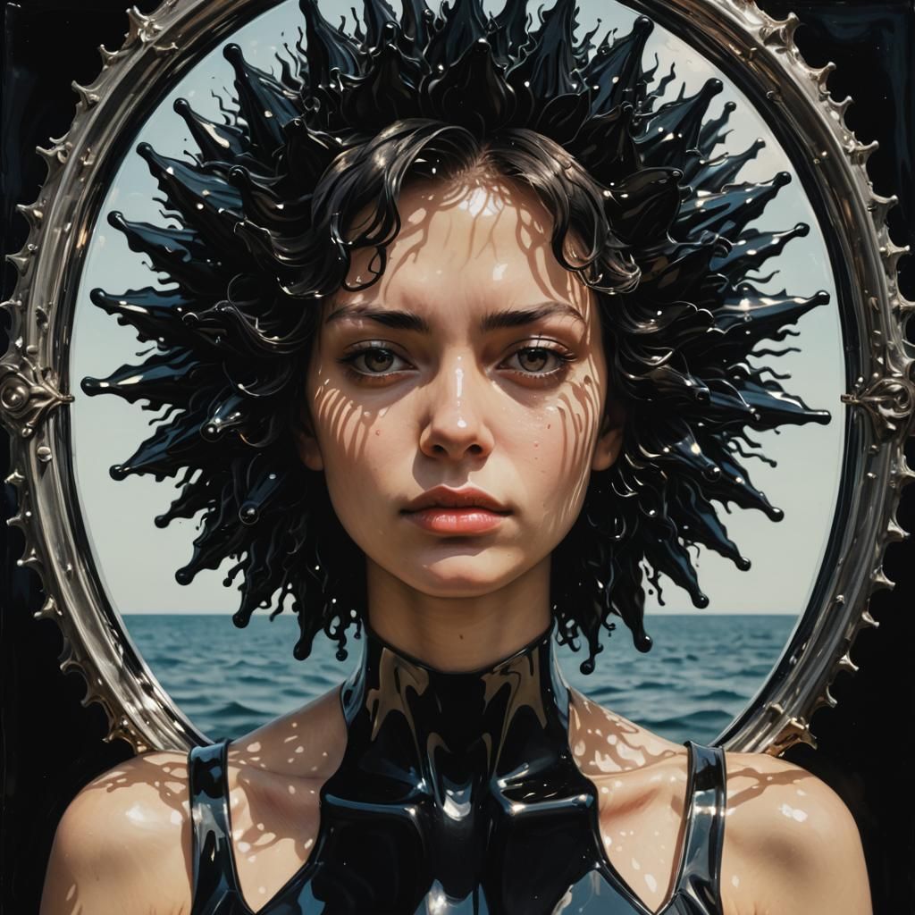 Surreal Portrait in Cyberpunk Aesthetic