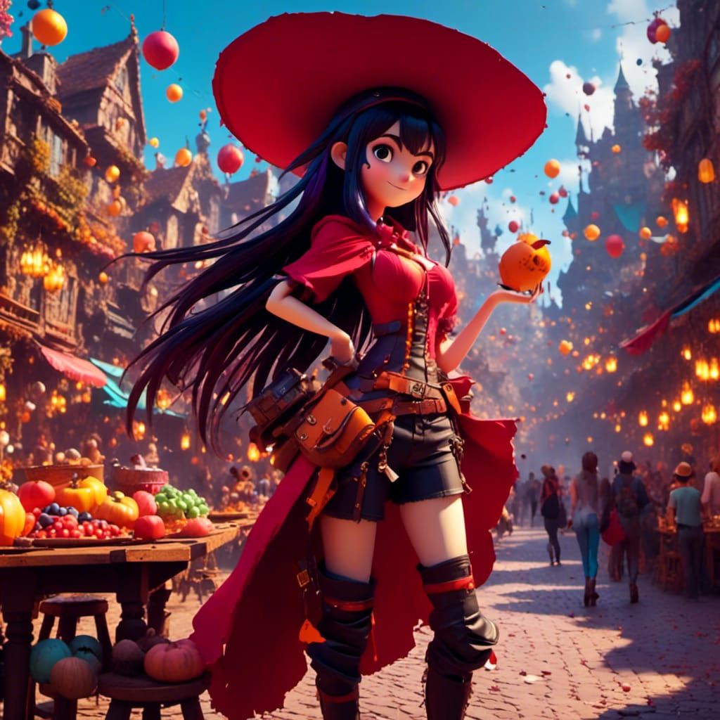 Megumin in Pixar Style 3D Digital Art