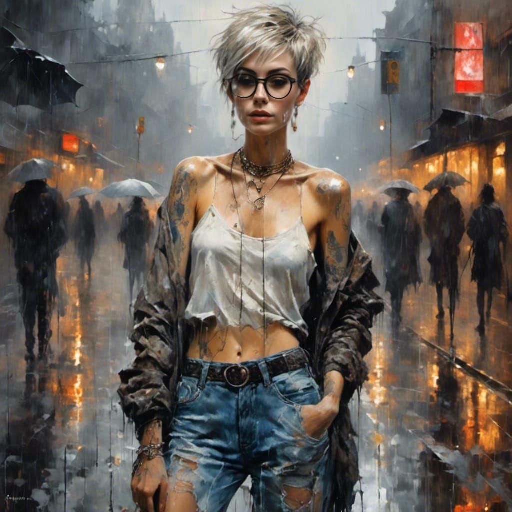 Pixie Reign in the pouring rain