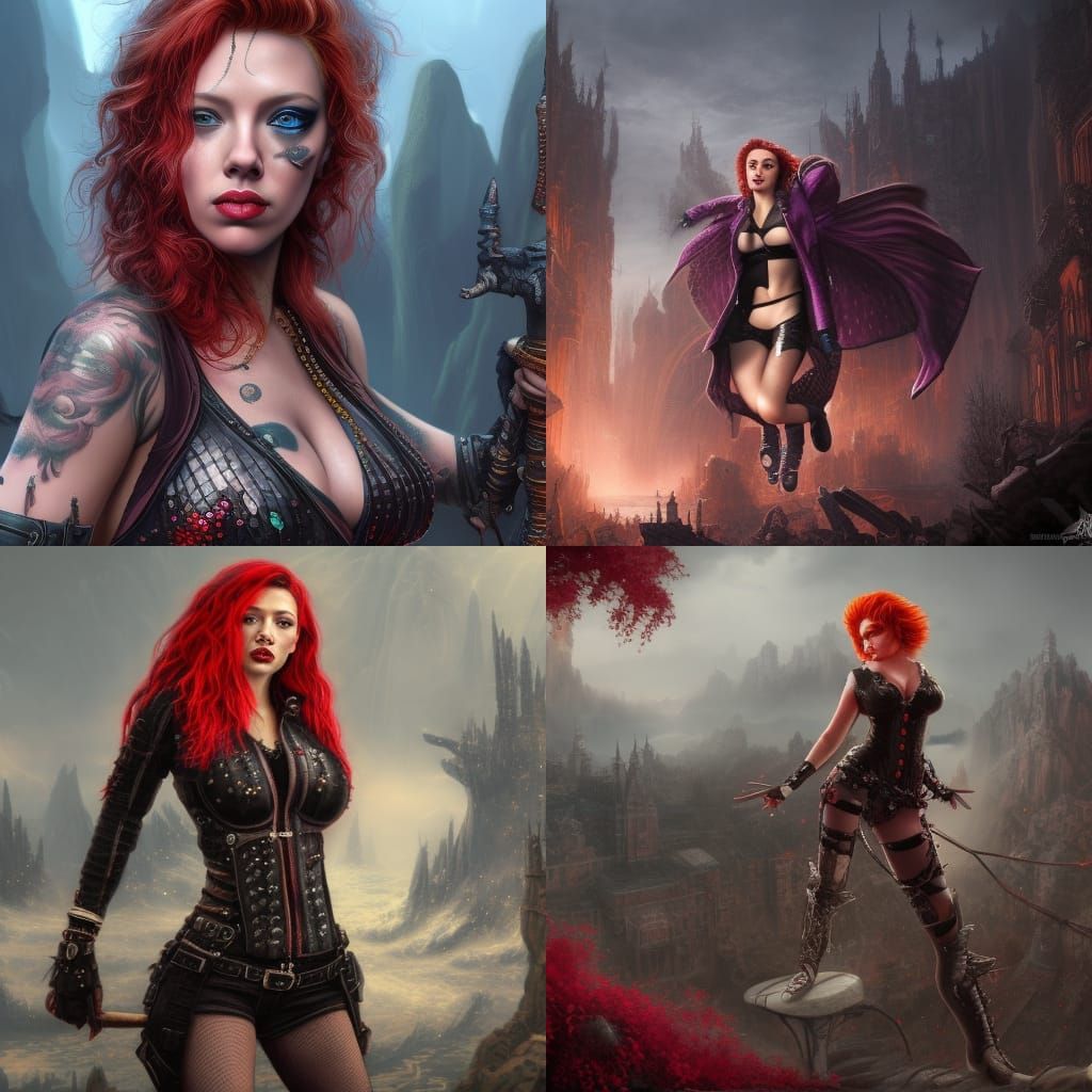 Scarlet Johansson in Punk Rock Matte Painting