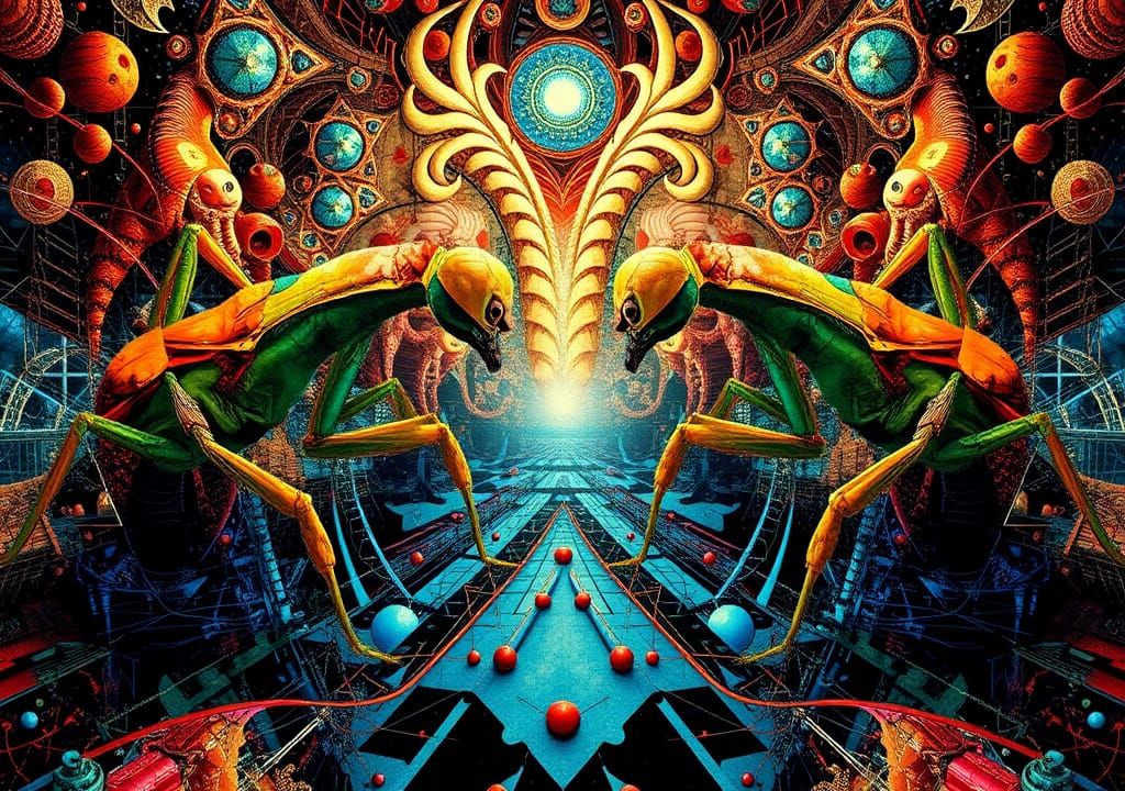 Mirrored Synthbrain: A Fractal Dreamscape