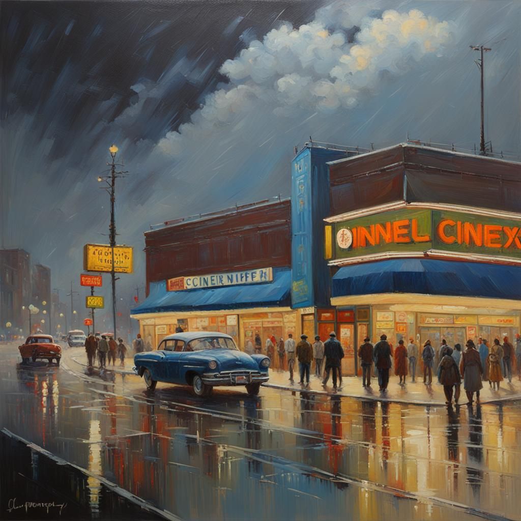 Weather Cineplex in Oil Painting Style