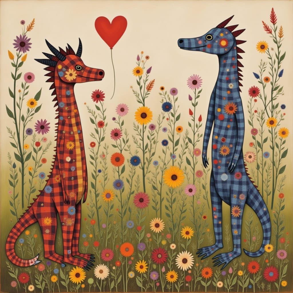 Mystical Pagan Moon with Tiny Dragons