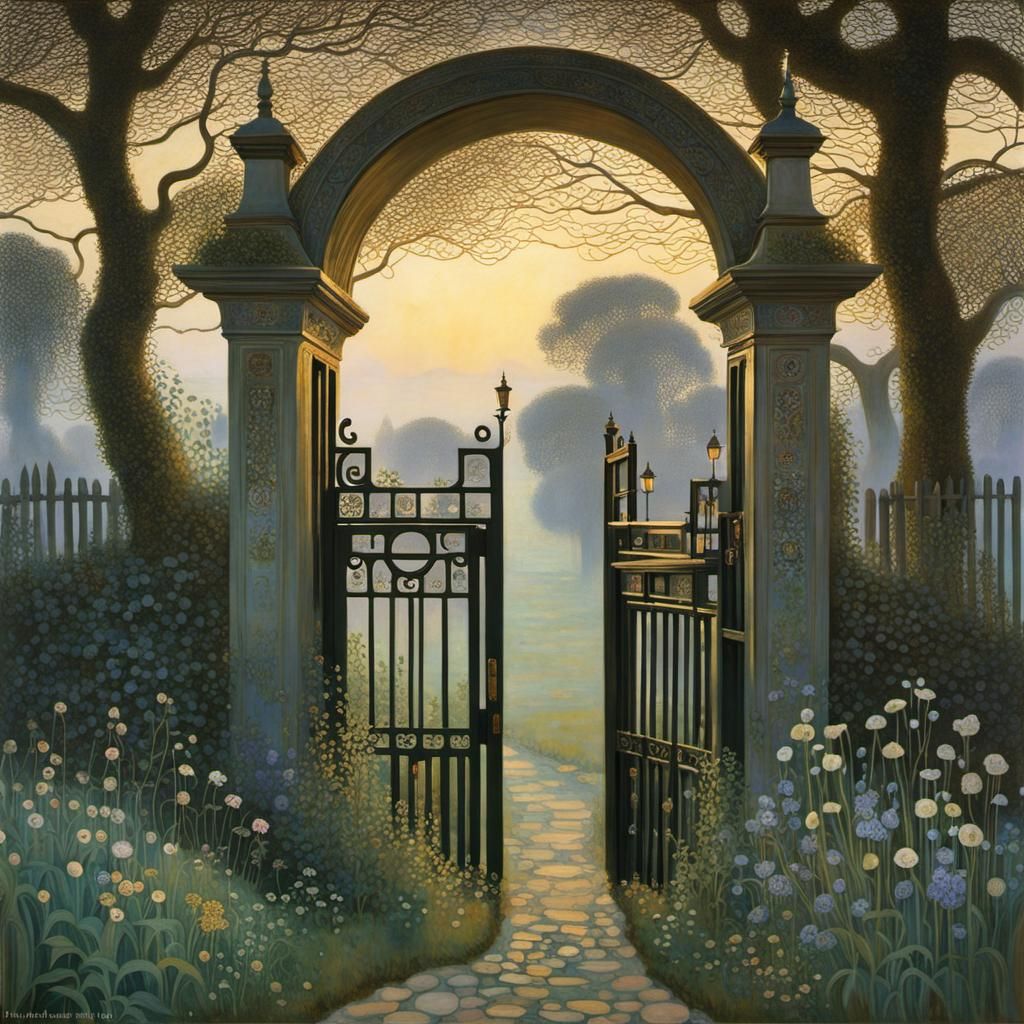 Garden Gate in Haze: Secessionist Style
