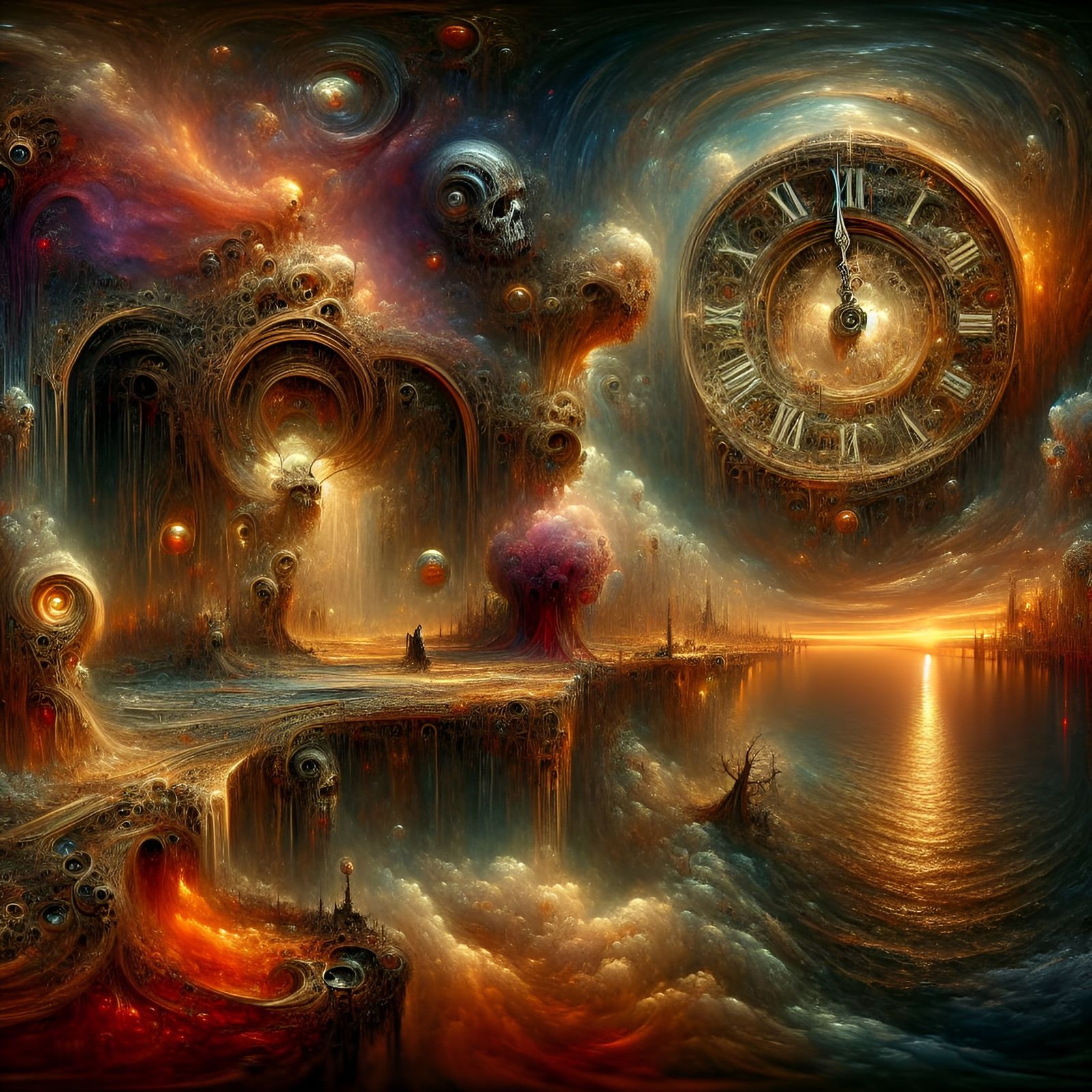 Surreal Doomsday Countdown in Old Master Style