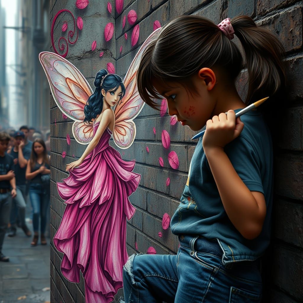 Vibrant Princess Mural Unfolds on City Streets