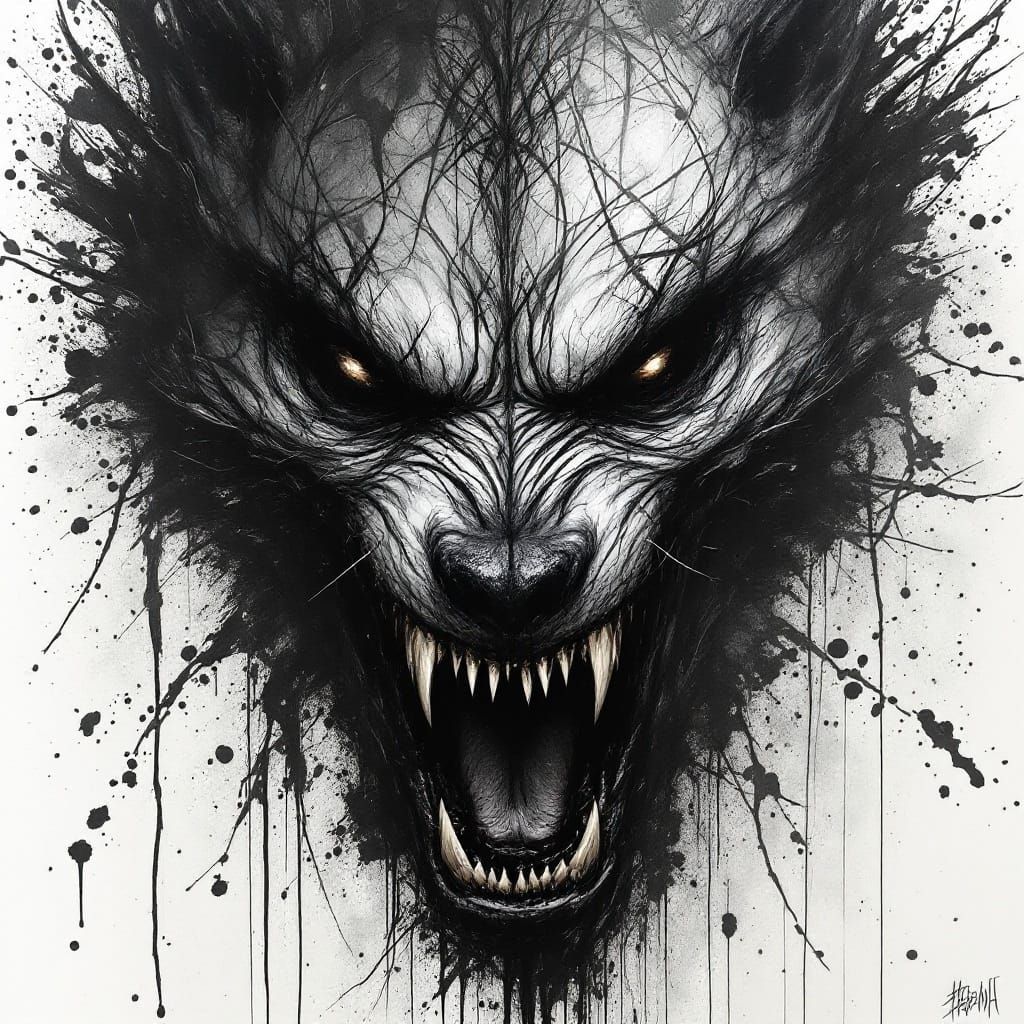 Primal Portrait in Dark Fantasy Style